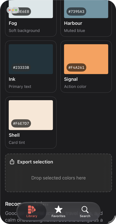 The same window after scrolling with the navigation title and toolbar minimized