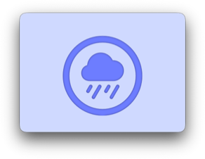 Indigo rain cloud icon with a soft inner shadow