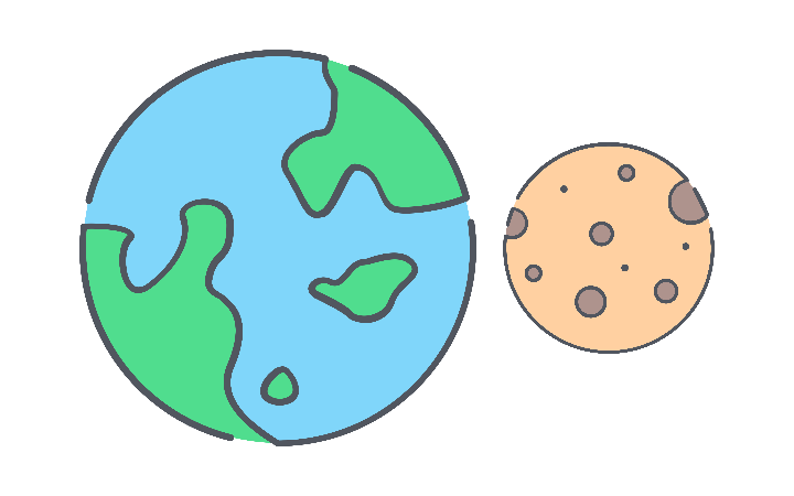 Earth and Mars aligned by their vertical centers