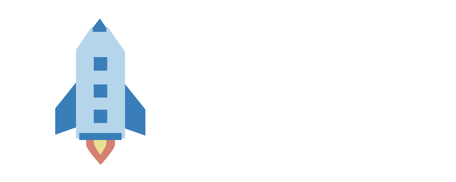 A custom rocket image with its body aligned to the first text baseline of Ready for launch and its flame extending below