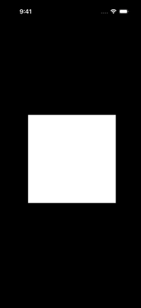 A rectangle sliding off screen slowly at first then accelerating, demonstrating the easeIn animation preset