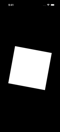 A rectangle rotating continuously using a linear animation that repeats forever