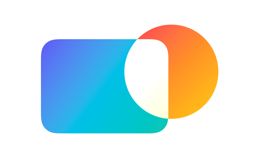 The plus lighter blend mode adds both gradients to make a vivid overlap with white highlights