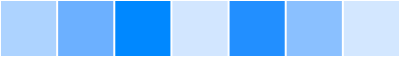 Seven daily step-count rectangles separated by two points of space