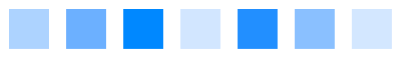 Seven daily step-count rectangles for one week arranged in a single row