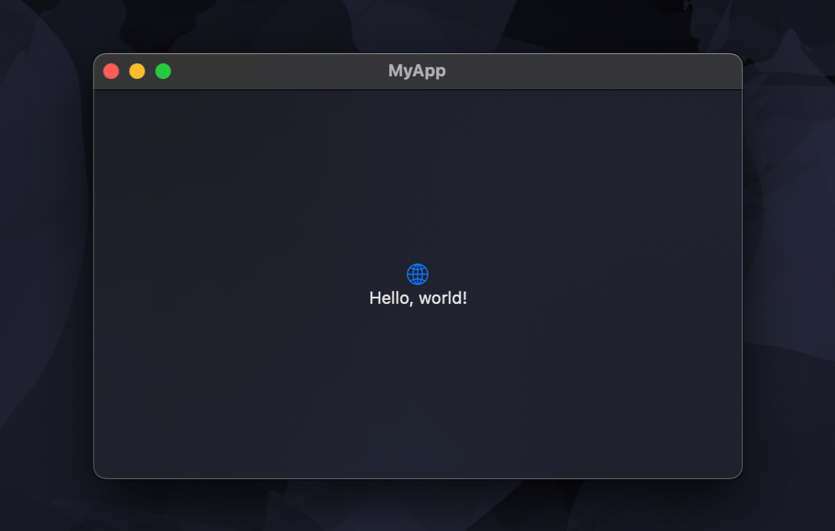 Screenshot of a macOS app window with a translucent material background in dark mode