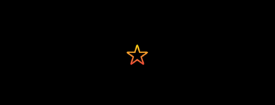 A glowing neon star icon with a gradient from yellow to red