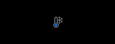 An icon depicting a thermometer with a blue bulb and a gray snowflake next to it