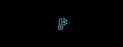 An icon depicting a thermometer with a blue bulb and a cyan snowflake next to it