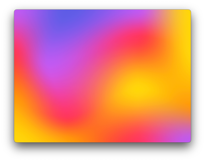 Mesh gradient with vibrant pink, purple, orange, and yellow colors, creating curved transitions and saturated highlights across the surface