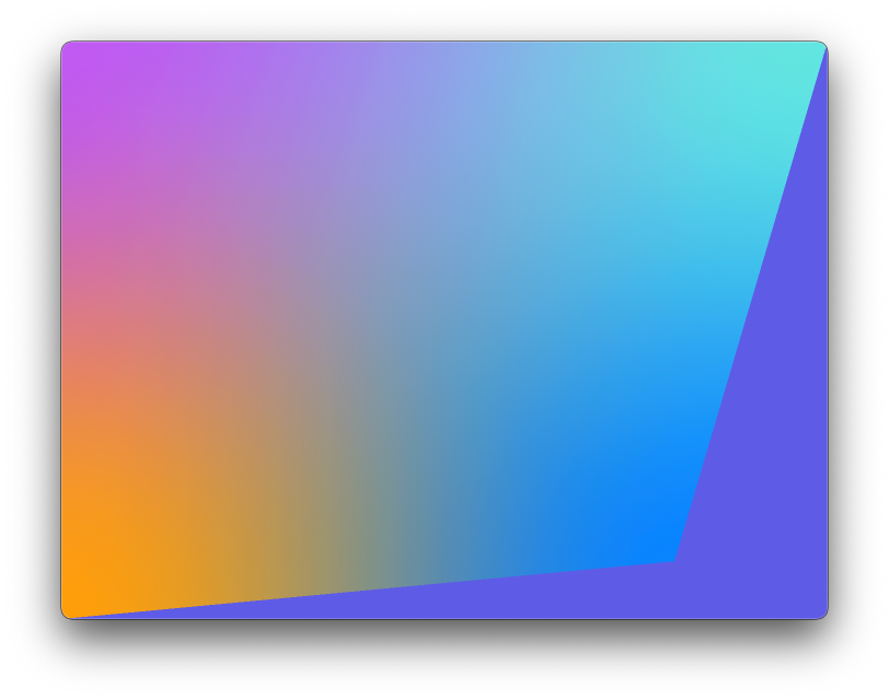 Mesh gradient with the bottom-right point inset, revealing the indigo background in the uncovered corner