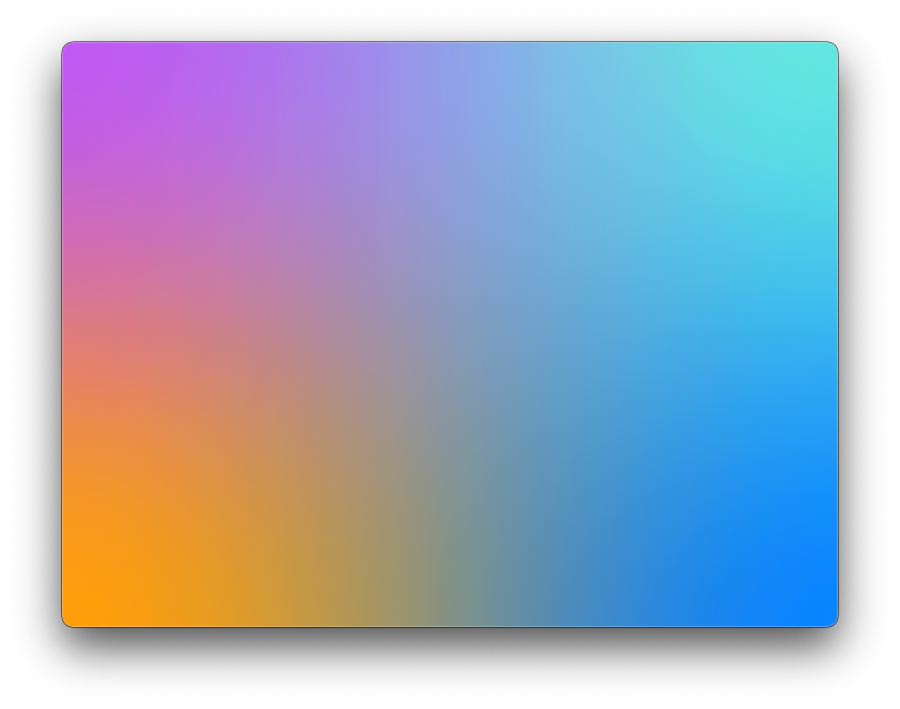 Mesh gradient using purple, mint, orange, and blue, blended smoothly across a rectangular surface