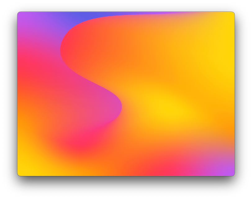 Mesh gradient with pink and purple tones forming a wave-like shape that cuts through a bright yellow-orange background