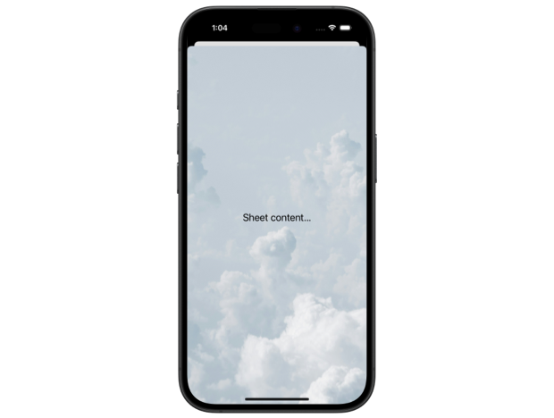 SwiftUI sheet with a cloud image as its background