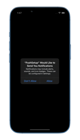 Screenshot of prompt asking user permission for notifications