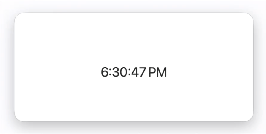 A macOS window displaying continuously updating time including seconds